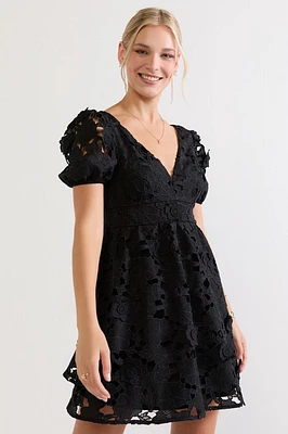 Katie 3D Floral Lace Mini Dress