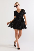 Katie 3D Floral Lace Mini Dress