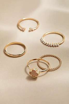 Nina Rose Clover Ring Set