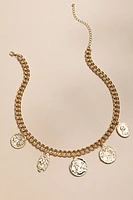 Alice Coin Charm Gold Chain Necklace