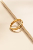 Alana Stainless Steel Embossed Ring