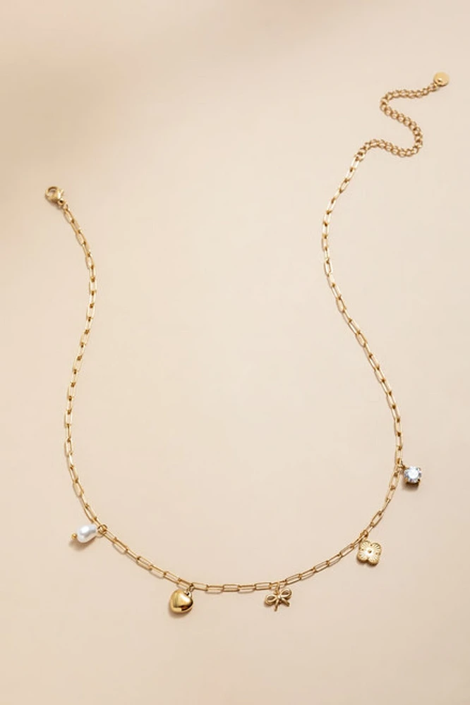 Glenda Stainless Steel Charm Necklace