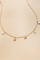 Glenda Stainless Steel Charm Necklace