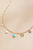 Ophelia Multiple Charm Single Strand Necklace