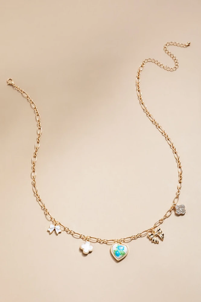 Ophelia Multiple Charm Single Strand Necklace