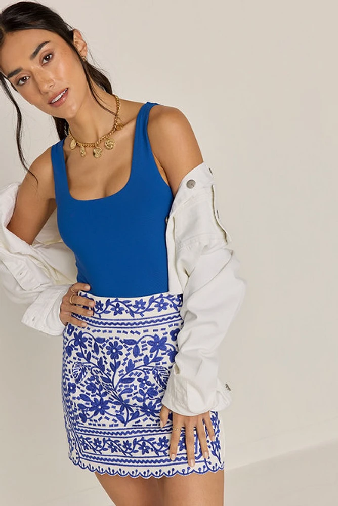 Isabell Embroidered Floral Mini Skirt