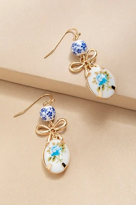 Angela Beads And Bows Vintage Drop Earrings
