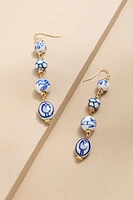 Naomi Linear Ceramic Ball Drop Earrings