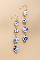 Naomi Linear Ceramic Ball Drop Earrings