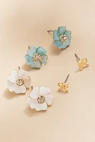 Terri Mixed Flower Bow Stud Earring Set