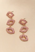 Allie Pave Lips Linear Drop Earrings