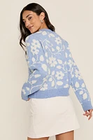 Allyson Mock Neck Floral Pullover Sweater