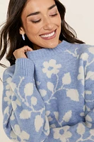 Allyson Mock Neck Floral Pullover Sweater