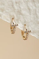 Elisabeth Pave T Hoop Earrings