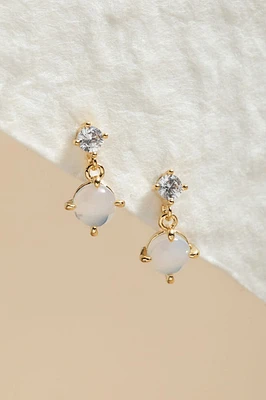 Marcy Moonstone And Crystal Mini Drop Earrings