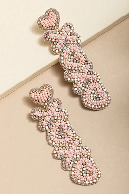 XOXO Sparkle Dangle Beaded Drop Earrings