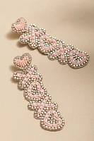 XOXO Sparkle Dangle Beaded Drop Earrings