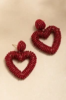 Audrey Open Heart Beaded Drop Earrings