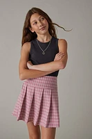 Hello Franki Plaid Pleated Skort for girls