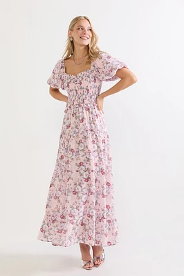 Carmella Floral Smocked Waist Maxi Dress