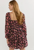 Elena Floral Sweetheart Tiered Mini Dress