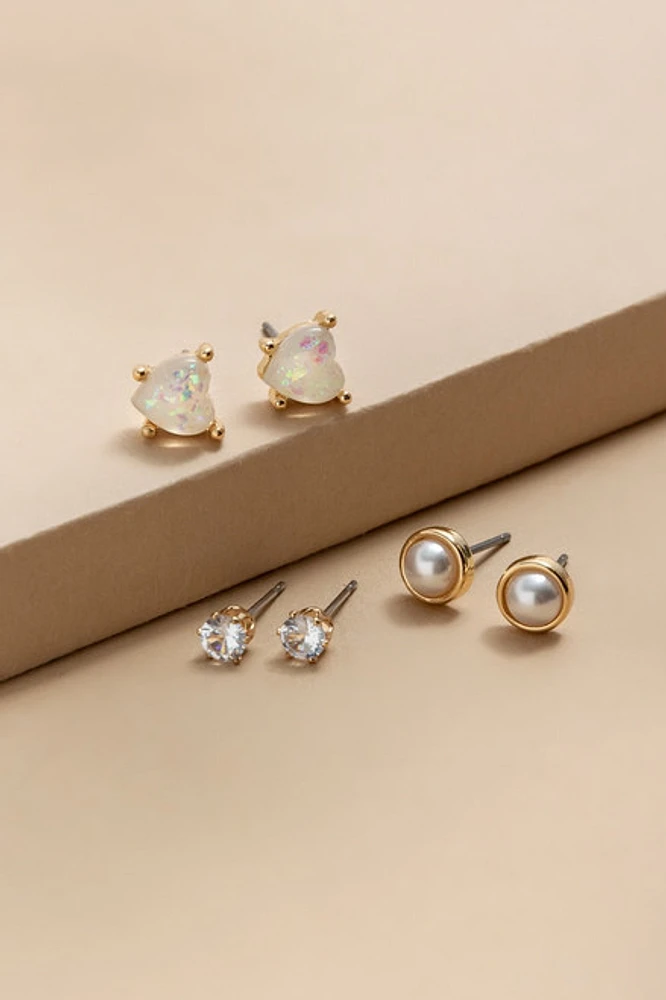 Irene Mixed Style Stud Earring Set