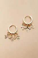 Claire Shaky Cross And Crystal Charm Earrings