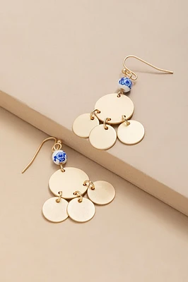 Sonya Matte Coins On Ceramic Base Earrings