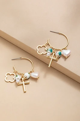 Thelma Mixed Style Shaky Charm Earrings