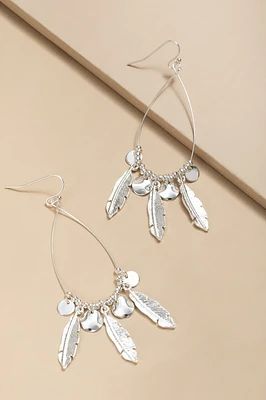 Hallie Shaky Leaf Charm Teardrop Earrings