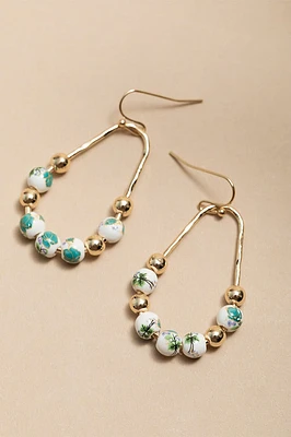 Ines Ceramic Bead On Teardrop Earrings