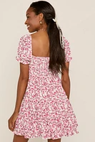 Keri Puff Sleeve Ruffle Tiered Mini Dress