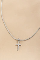 Kelli Snake Chain With Cross Pendant Necklace