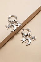 Kara Shaky Celestial Charm Huggie Earrings