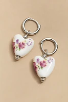Susanne Ceramic Heart On Hoop Earrings