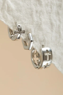 Jana Mixed Style Silver Hoop Earring Set