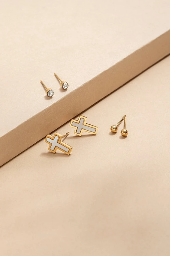 Corina Mixed Style Stud Earring Set