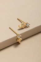 Alexis Mini Crystal Cross Drop Earrings