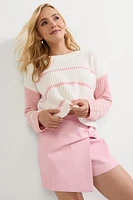 Alice Two Tone Striped Pullover Ivory