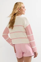 Alice Two Tone Striped Pullover Ivory