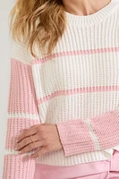 Alice Two Tone Striped Pullover Ivory