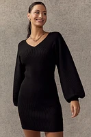 Maria Balloon Sleeve Sweater Dress