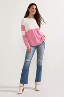 Lynn Color Block Long Sleeve Top Pink