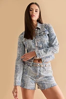 Samantha Bandana Print Denim Shorts