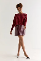 Josie Long Sleeve Dolman Top Burgundy