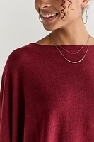 Josie Long Sleeve Dolman Top Burgundy
