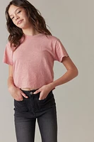 Hello Franki Olivia Cropped Slub T-Shirt for girls Mauve