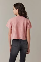 Hello Franki Olivia Cropped Slub T-Shirt for girls Mauve