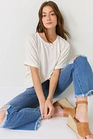 Annabeth Crew Neck Dolman Tee White