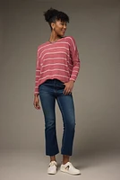 Candice Striped Long Sleeve Dolman Knit Top Mauve